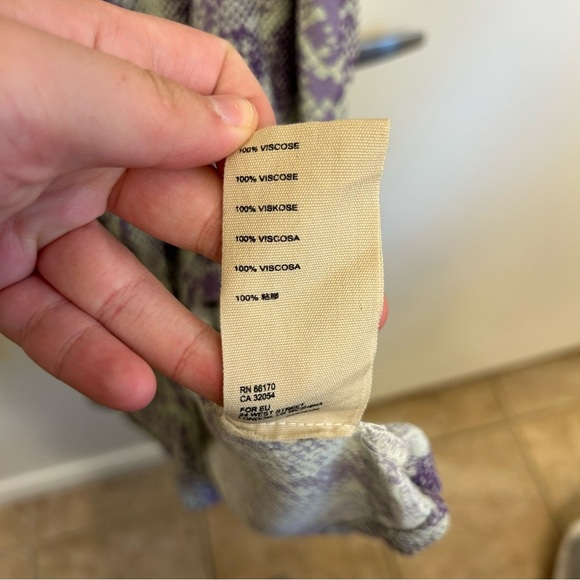 Free People Katie Button Front Reptile Print Midi Skirt Size Large - Picture 10 of 14